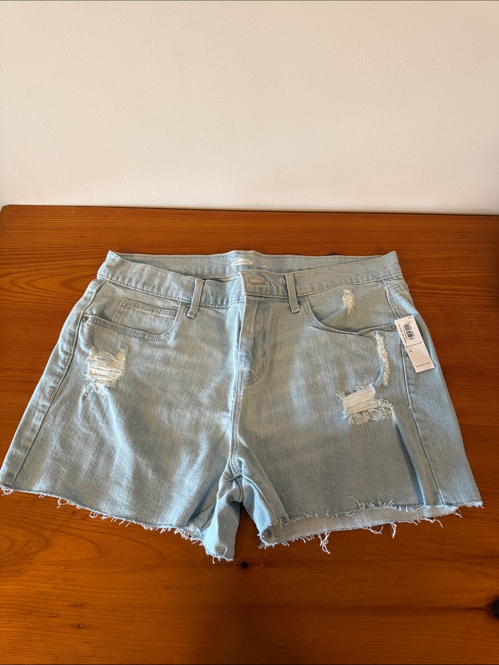 Old Navy Light Blue Distressed Denim Shorts